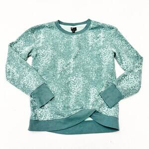 All in Motion Girl's fleece Pullover Sweatshirt Crewneck Size L 10-12 Green MINT